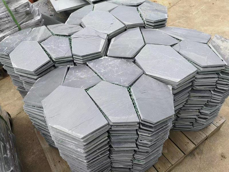 Meshed flagstone paver tile
