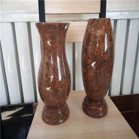 Flat Grave Markers With Vase
