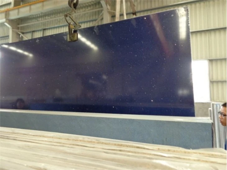 blue artificial quartz slab