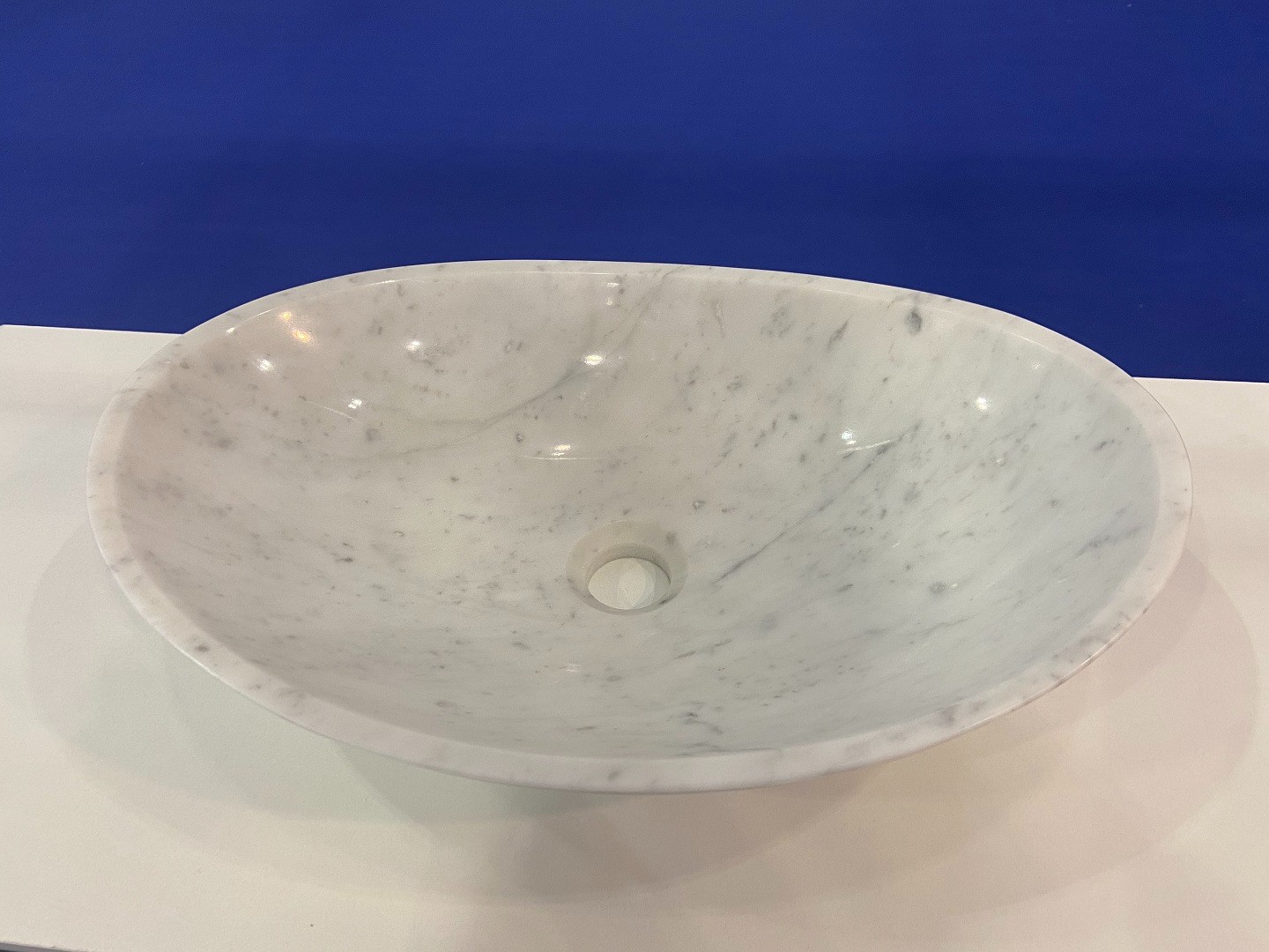 white stone basin